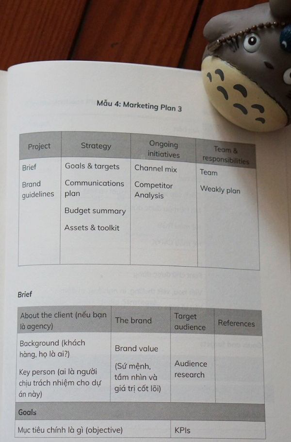 Một trong những mẫu Marketing Plan được sách Marketing Plan Bản phác thảo kế hoạch Marketing cung cấp